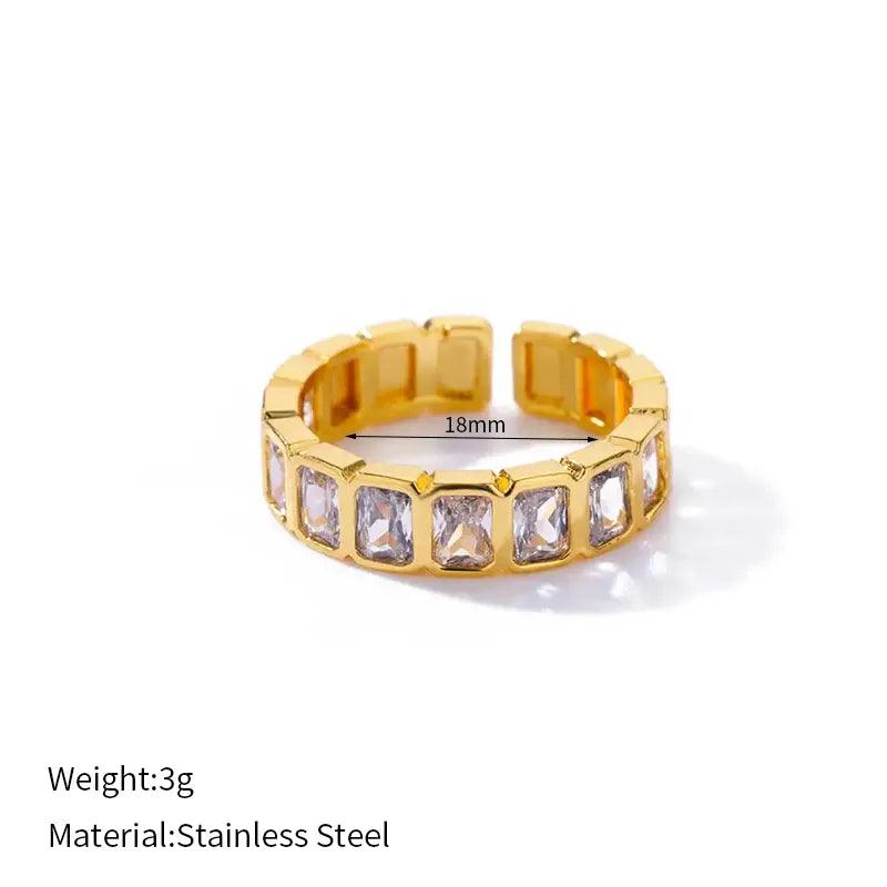 Jewelry Luxurious 304 Stainless Steel Zircon Rings - Lilah jewellery boutique