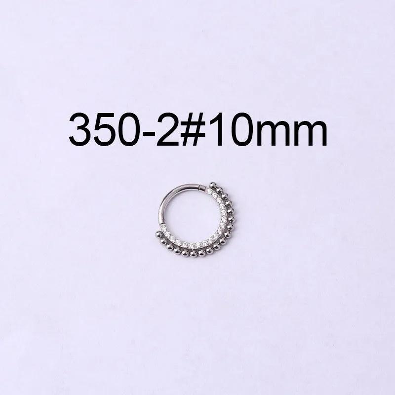 316 Stainless Steel Fashion Inlaid Zircon Geometric Nose Ring - Lilah jewellery boutique