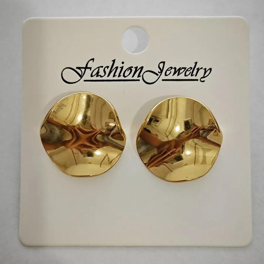 1 Pair Retro Solid Color Irregular Plating 304 Stainless Steel Ear Studs - Lilah jewellery boutique