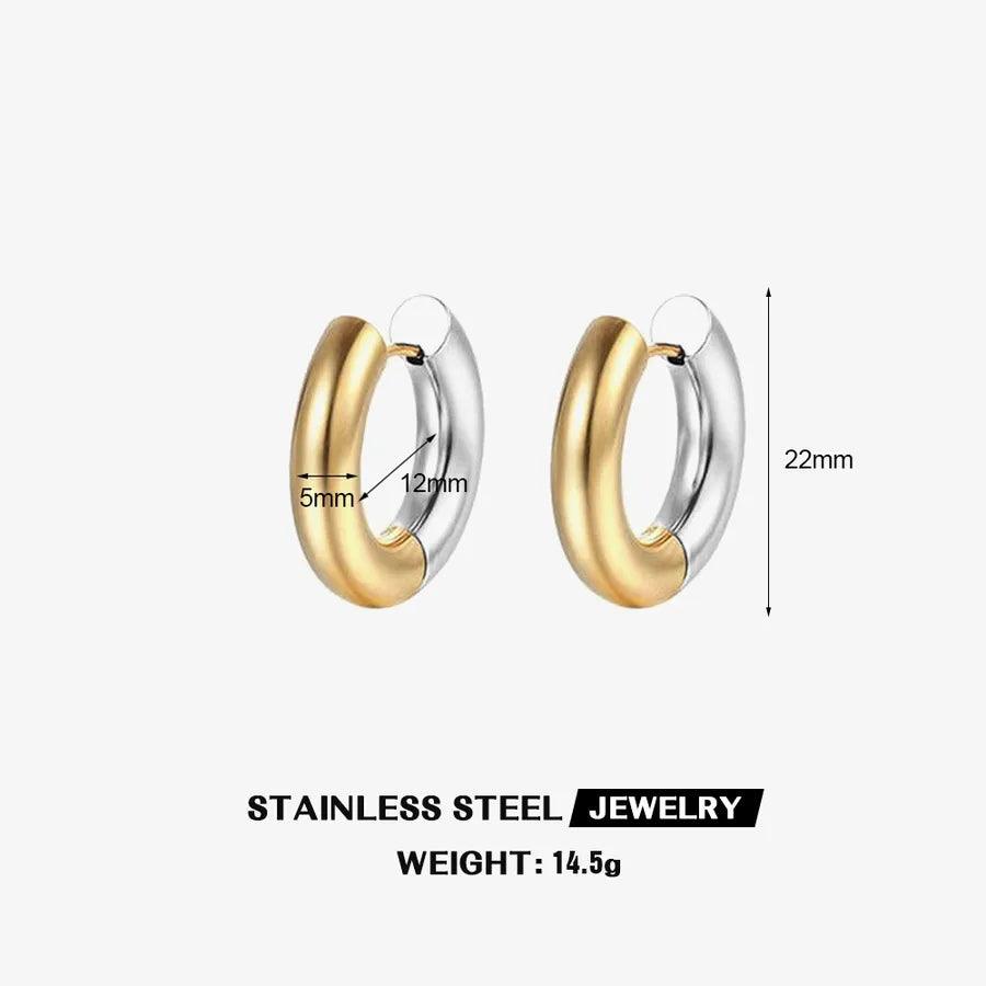 Σκουλαρίκια κρίκοι 304 Stainless Steel 18K Gold Plated Earrings - Lilah jewellery boutique