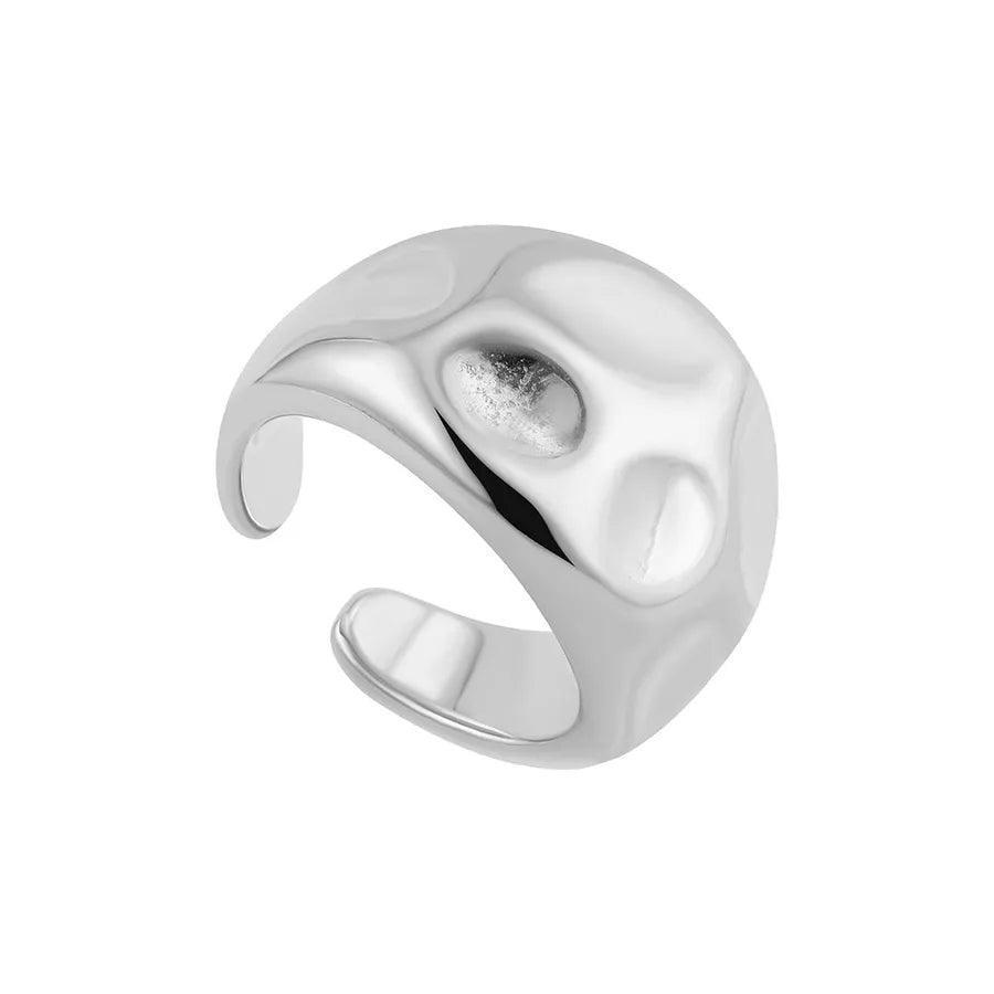 Wholesale Jewelry Simple Style Geometric Water Droplets Solid Color Titanium Steel Open Rings - Lilah jewellery boutique