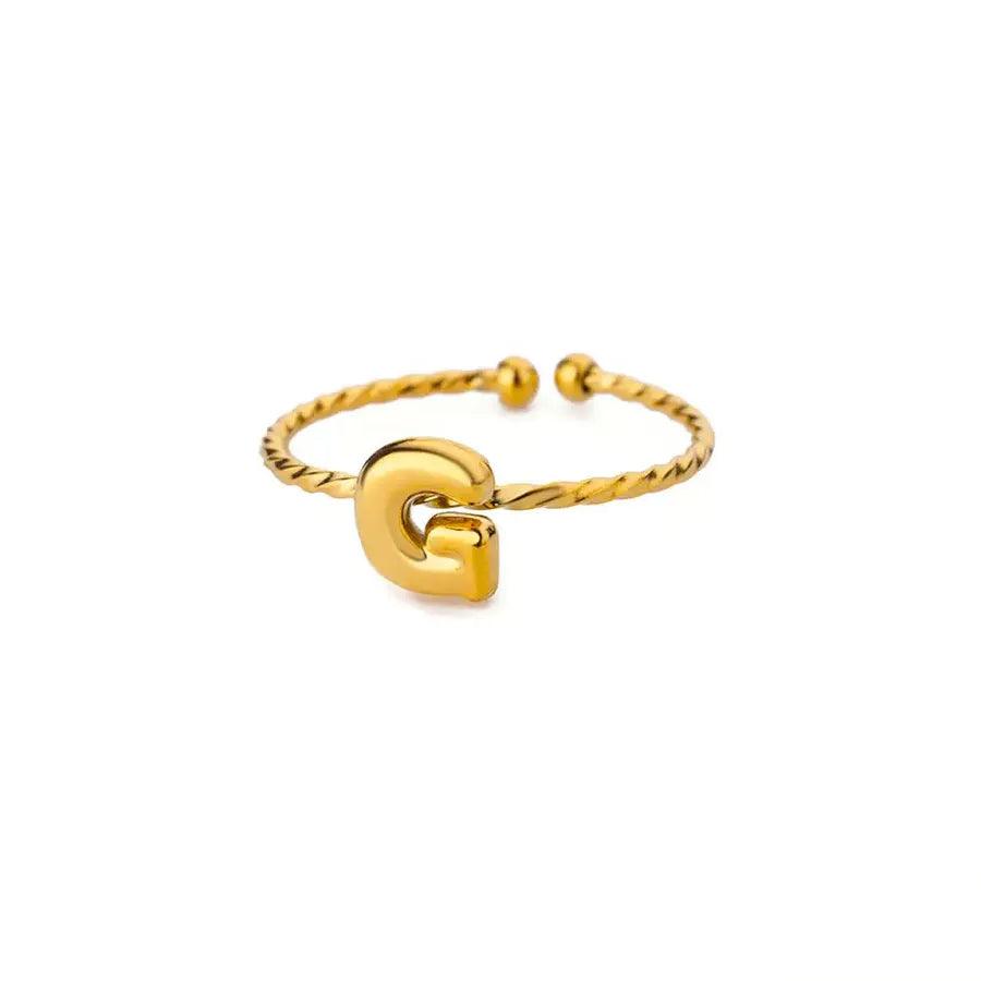 Wholesale Jewelry Elegant Simple Style Streetwear Letter 304 Stainless Steel Plating Open Rings - Lilah jewellery boutique
