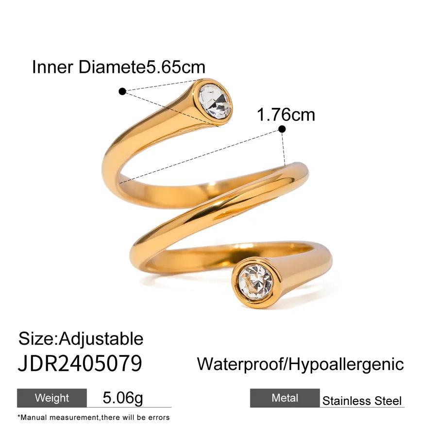 Jewelry Simple Style Classic Style Solid Color 304 Stainless Steel Open Rings - Lilah jewellery boutique