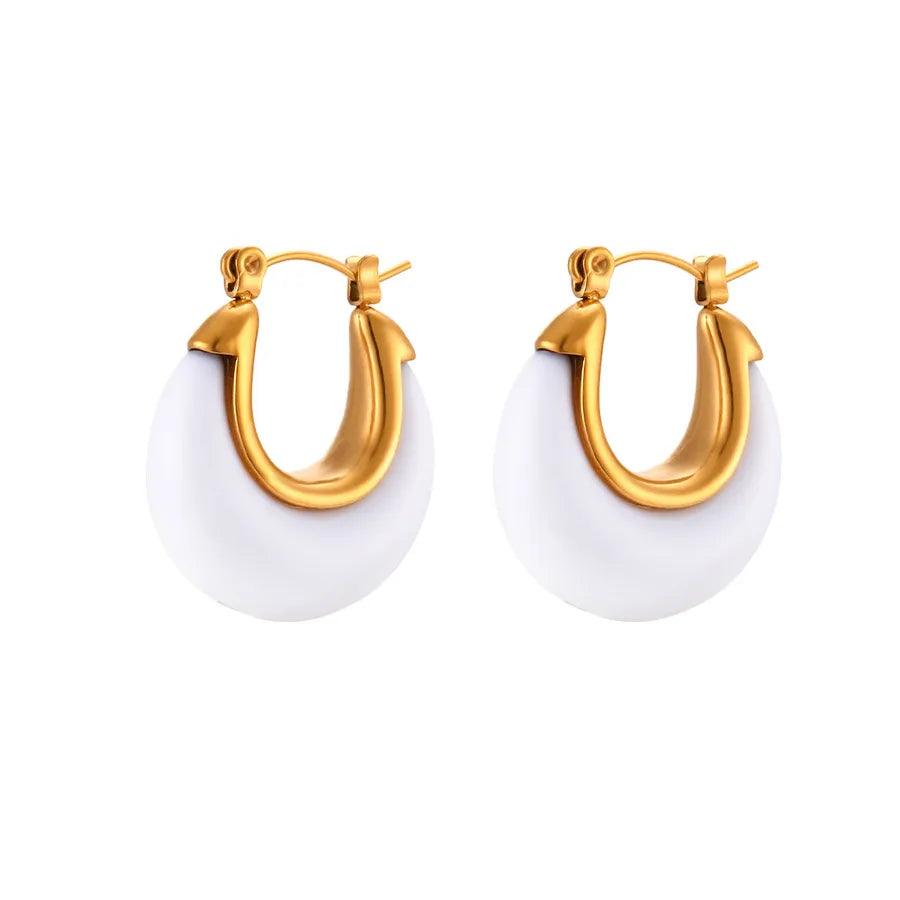 Σκουλαρίκια κρίκοι 304 Stainless Steel 18K Gold Plated - Lilah jewellery boutique