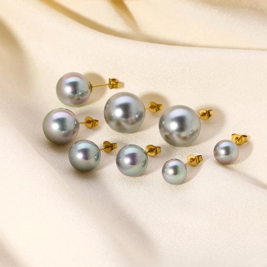 1 Pair Simple Style Ball Plating 304 Stainless Steel 18K Gold Plated Ear Studs - Lilah jewellery boutique