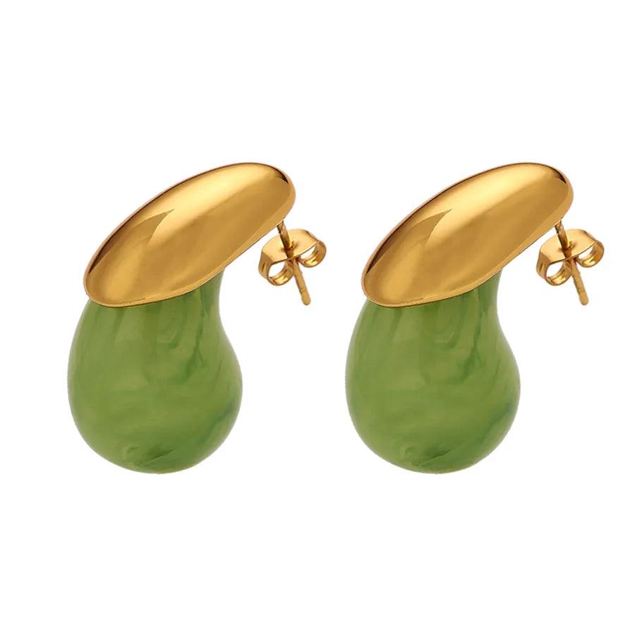 1 Pair IG Style Vacation Geometric 304 Stainless Steel Titanium Steel 18K Gold Plated Ear Studs - Lilah jewellery boutique