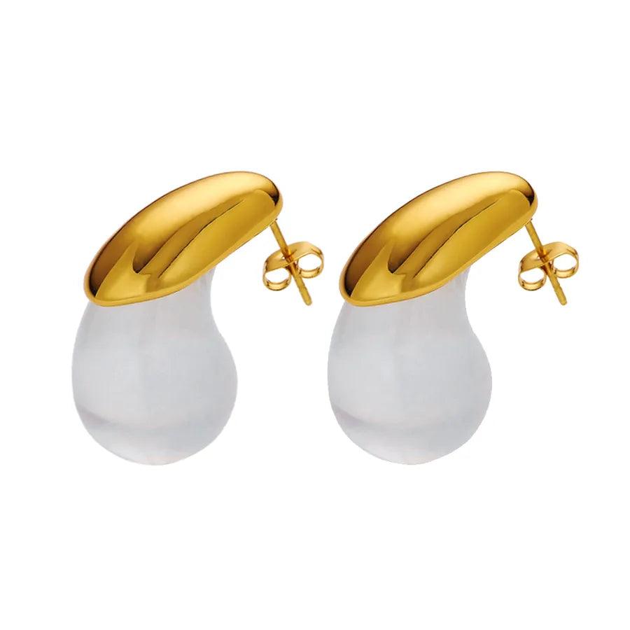 1 Pair IG Style Vacation Geometric 304 Stainless Steel Titanium Steel 18K Gold Plated Ear Studs - Lilah jewellery boutique