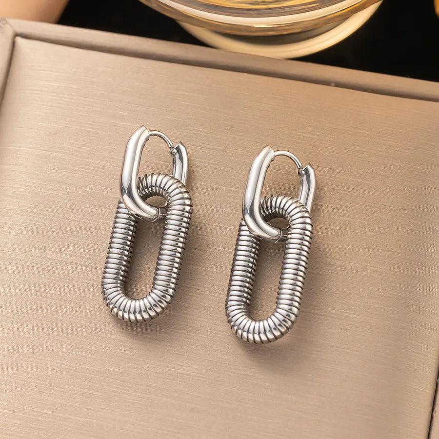 1 Pair Simple Style Geometric Round Solid Color Plating Titanium Steel Earrings Ear Studs - Lilah jewellery boutique