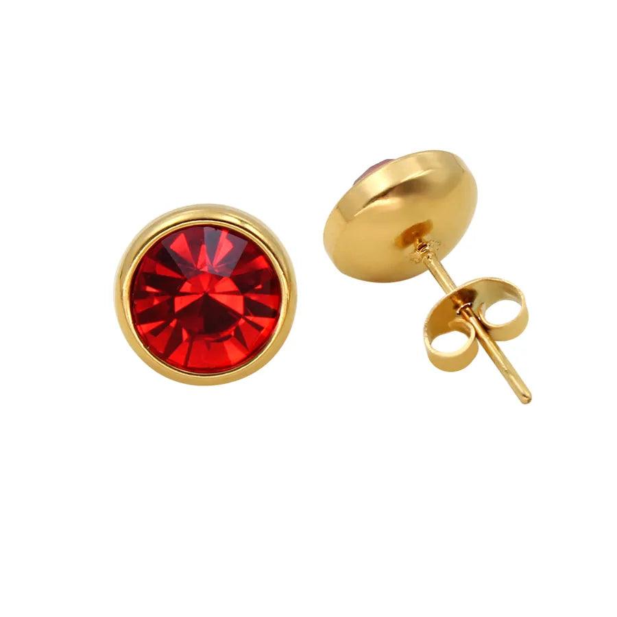 1 Pair Simple Style Round Plating Inlay 304 Stainless Steel 316 Stainless Steel Zircon 18K Gold Plated Ear Studs - Lilah jewellery boutique