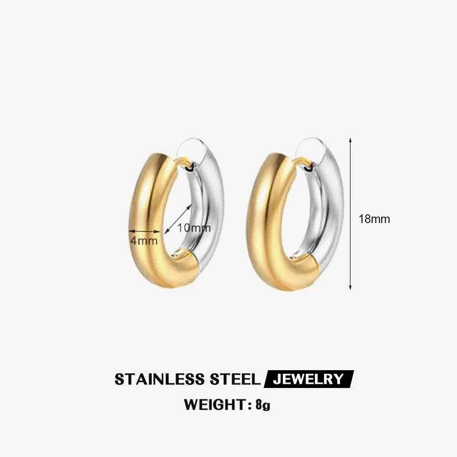Σκουλαρίκια κρίκοι 304 Stainless Steel 18K Gold Plated Earrings - Lilah jewellery boutique