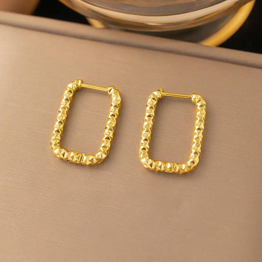 1 Pair Simple Style Geometric Round Solid Color Plating Titanium Steel Earrings Ear Studs - Lilah jewellery boutique