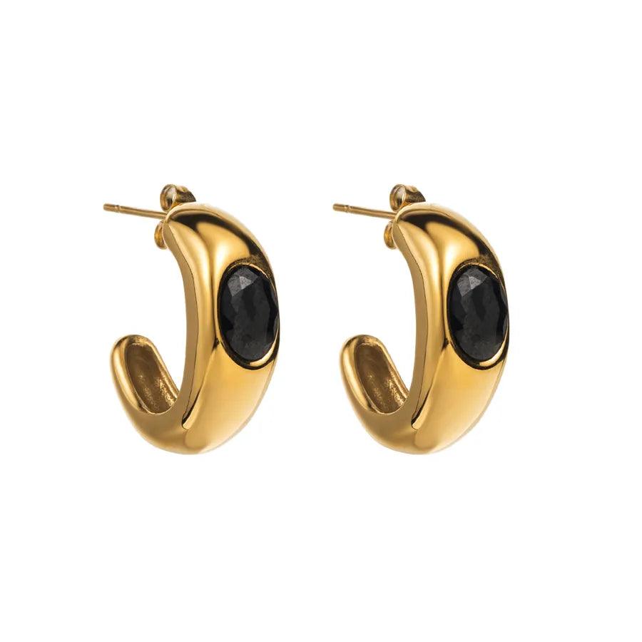 1 Pair Modern Style Simple Style Color Block Inlay 304 Stainless Steel Rhinestones Ear Studs - Lilah jewellery boutique
