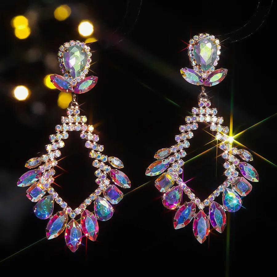 1 Pair Hip-Hop Lady Ethnic Style Tassel Inlay 316 Stainless Steel Artificial Rhinestones Drop Earrings - Lilah jewellery boutique