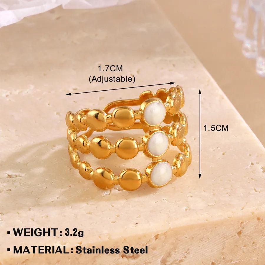 Wholesale Jewelry Simple Style Geometric 304 Stainless Steel Plating Open Rings - Lilah jewellery boutique