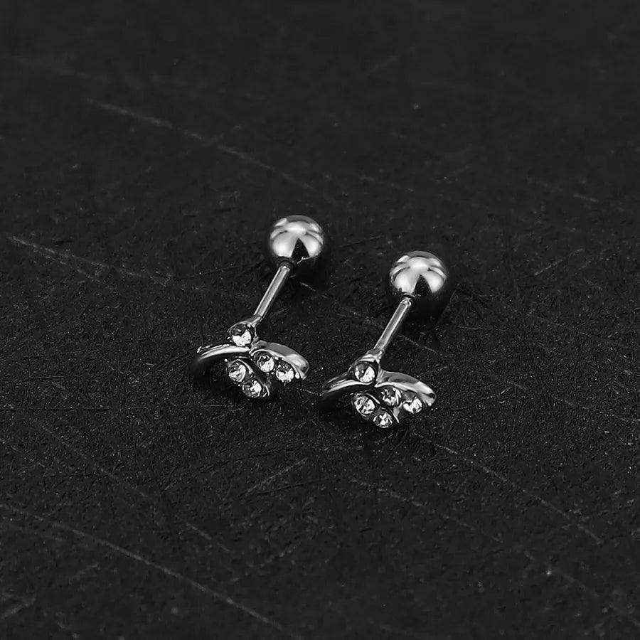 1 Piece Simple Style Commute Geometric Plating Titanium Steel Ear Studs - Lilah jewellery boutique