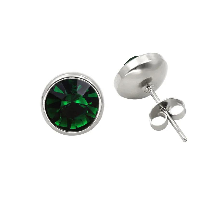 1 Pair Simple Style Round Plating Inlay 304 Stainless Steel 316 Stainless Steel Zircon 18K Gold Plated Ear Studs - Lilah jewellery boutique
