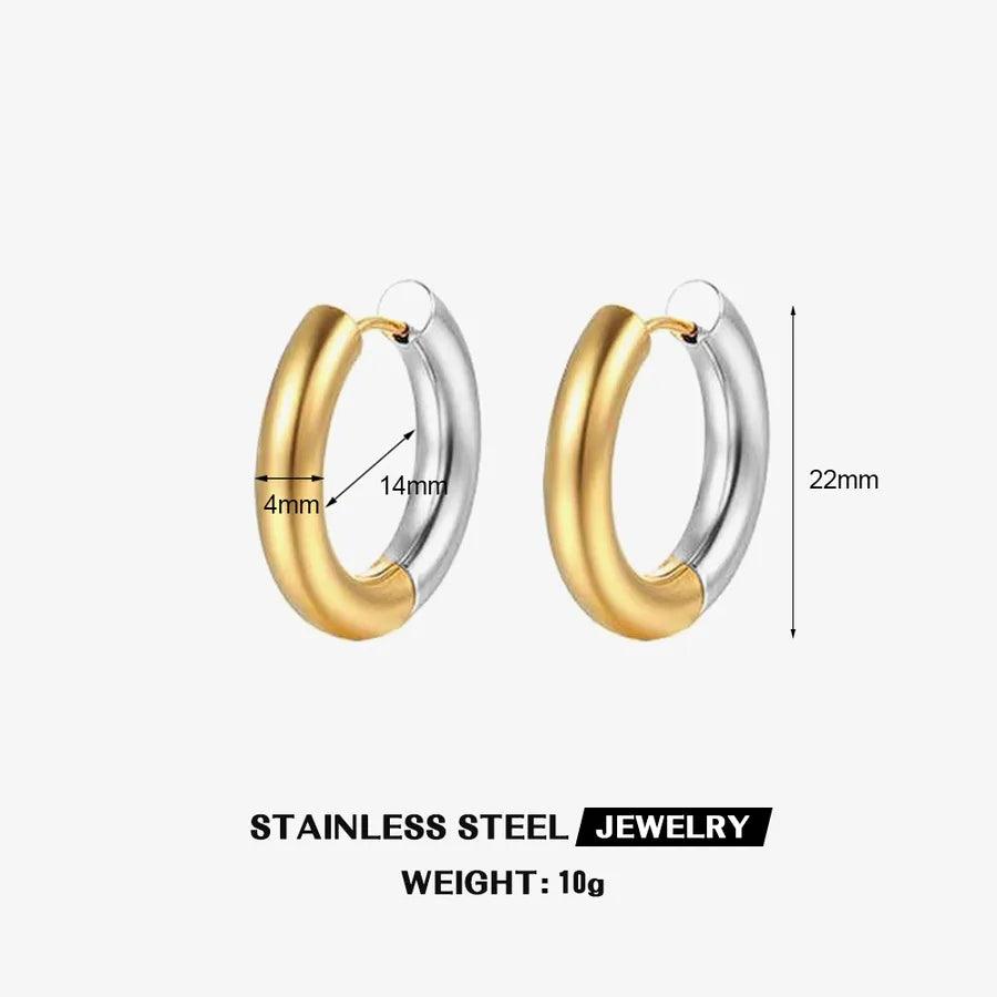 Σκουλαρίκια κρίκοι 304 Stainless Steel 18K Gold Plated Earrings - Lilah jewellery boutique