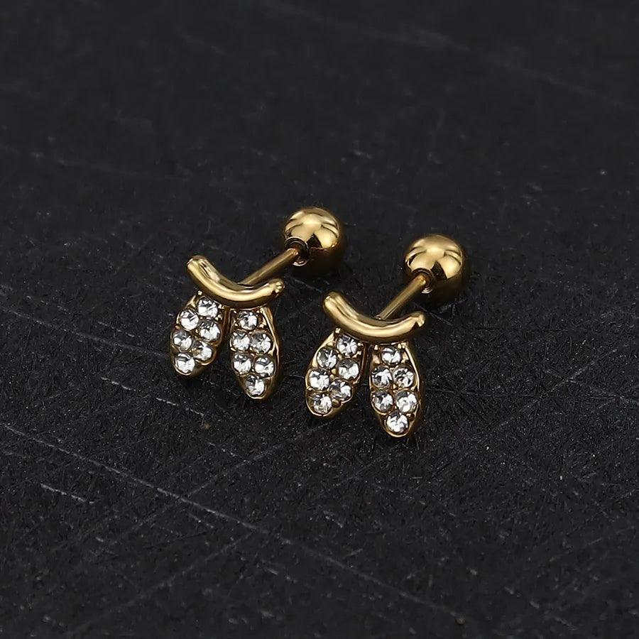 1 Piece Simple Style Commute Geometric Plating Titanium Steel Ear Studs - Lilah jewellery boutique