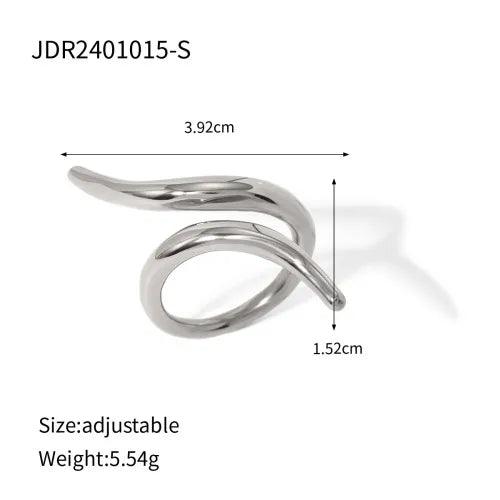 Jewelry Exaggerated Artistic Geometric 304 Stainless Steel Layered Open Rings - Lilah jewellery boutique