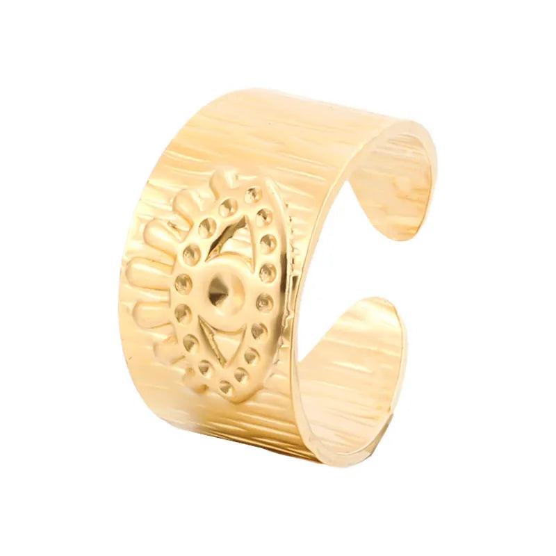 Wholesale Jewelry Fashion Devil'S Eye 304 Stainless Steel 18K Gold Plated Plating Stainless Steel Rings - Lilah jewellery boutique