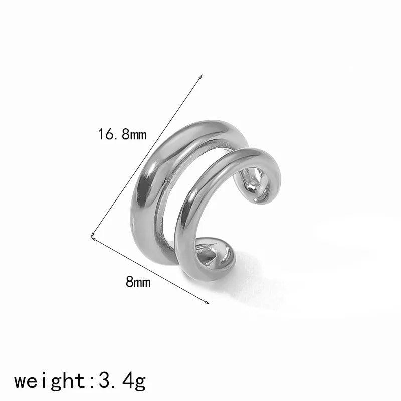 1 Piece Simple Style Classic Style C Shape Solid Color Polishing Plating 304 Stainless Steel 18K Gold Plated Ear Cuffs - Lilah jewellery boutique