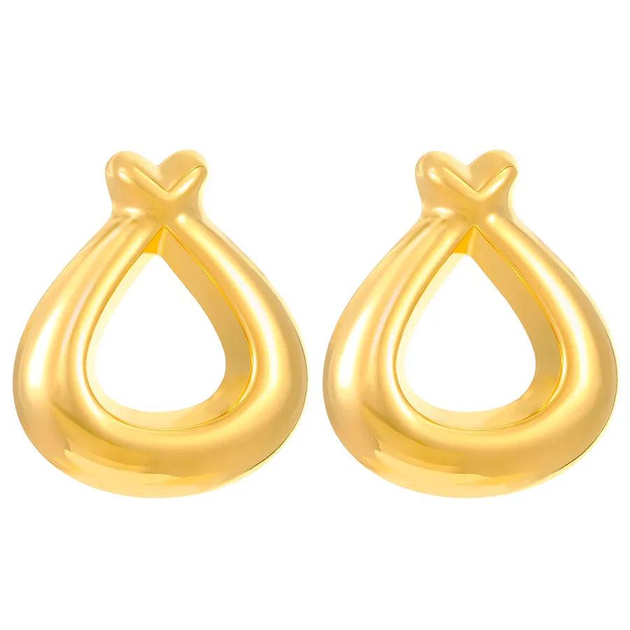 1 Pair Retro Solid Color Plating 304 Stainless Steel Stainless Steel Earrings - Lilah jewellery boutique