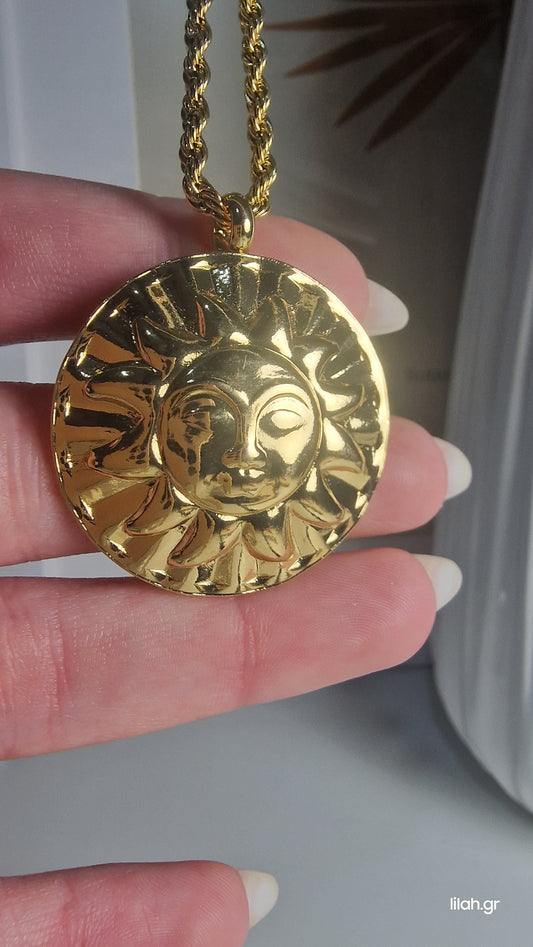 Κολιέ ανοξείδωτο ατσάλι με ήλιο #157