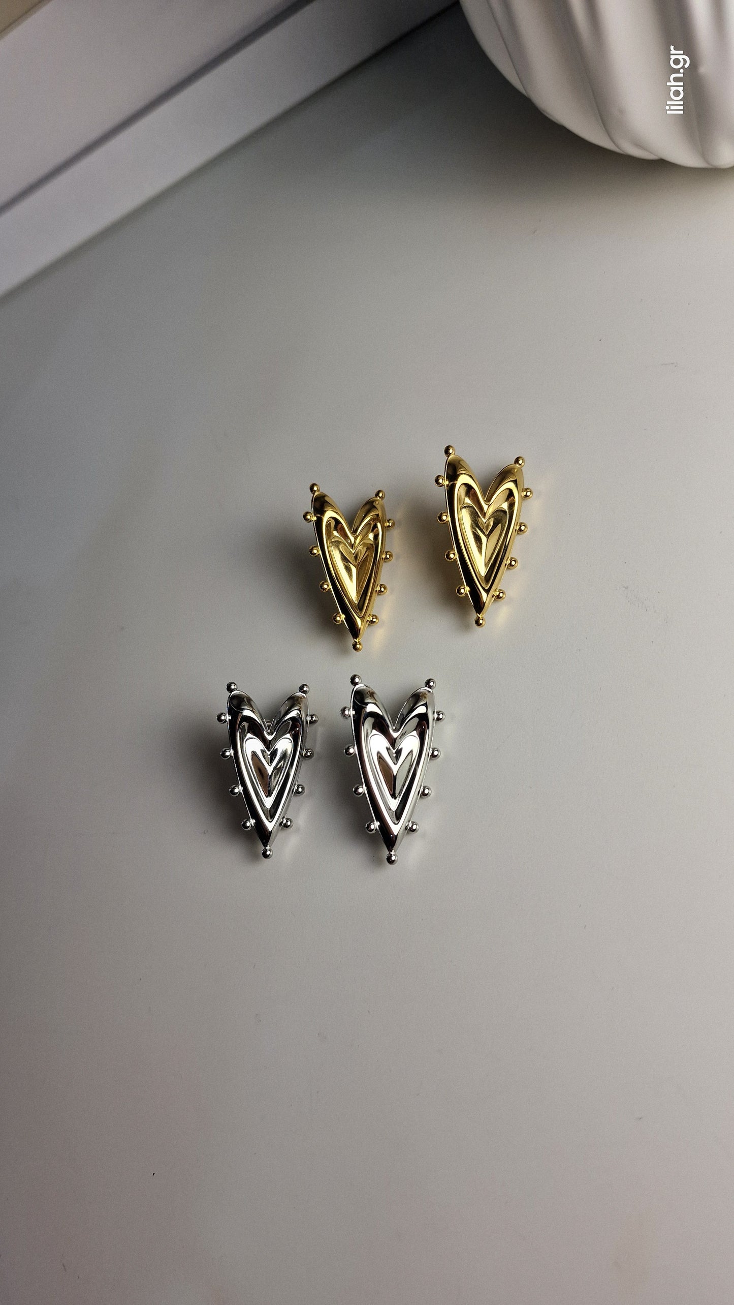 Σκουλαρίκια ανοξείδωτο ατσάλι καρδιές #102