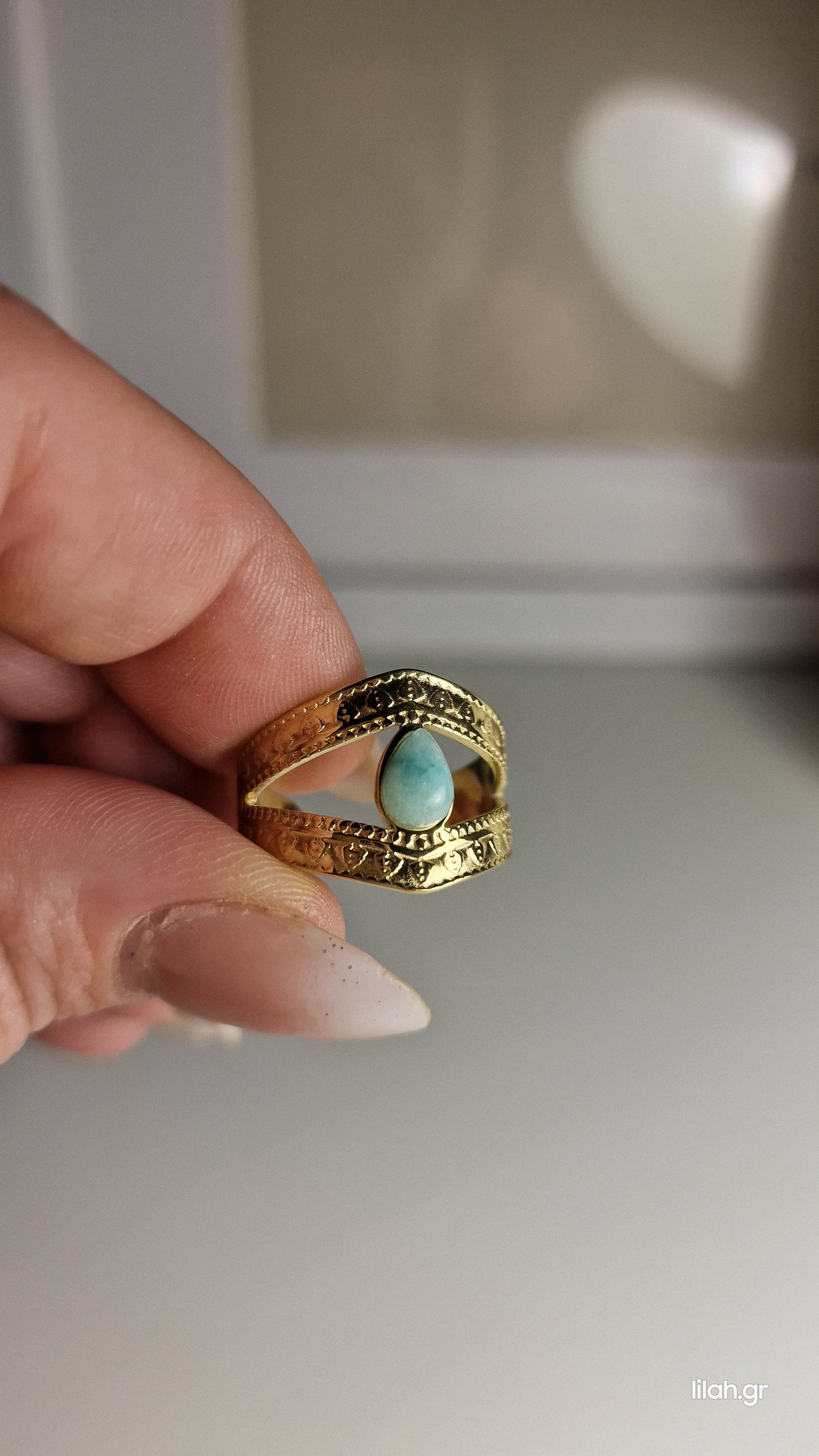 Jasmin Steel ring with stone