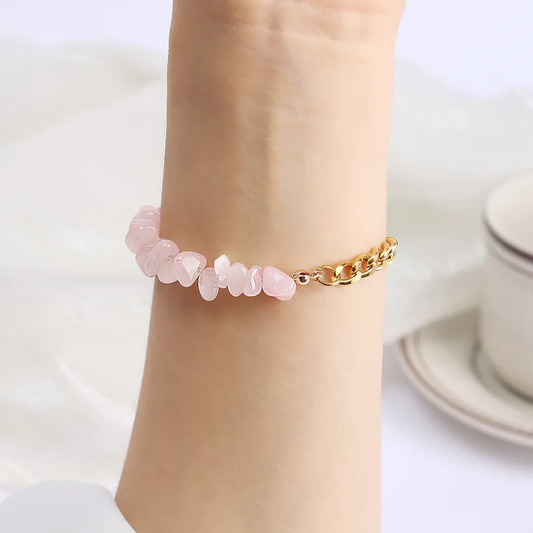 Βραχιόλι με πέτρες και αλυσίδα LH1034 γαλάζιο