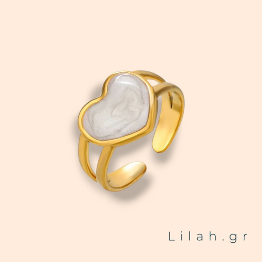 Δαχτυλίδι ανοξείδωτο ατσάλι με καρδιά #1062