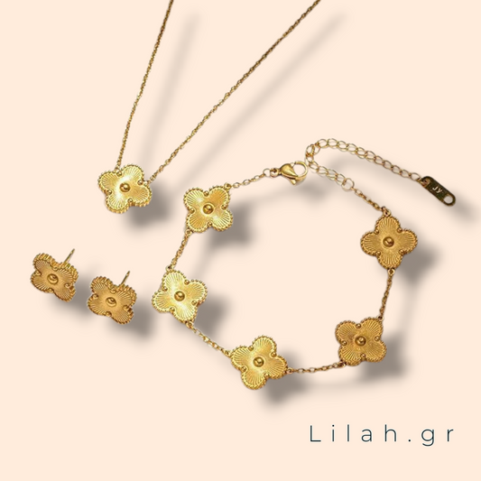 Σετ κοσμημάτων/κολιέ/βραχιόλι/σκουλαρίκια ανοξείδωτο ατσάλι LH1044