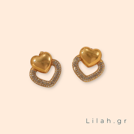 Σκουλαρίκια με στρας ανοξείδωτο ατσάλι LH1038