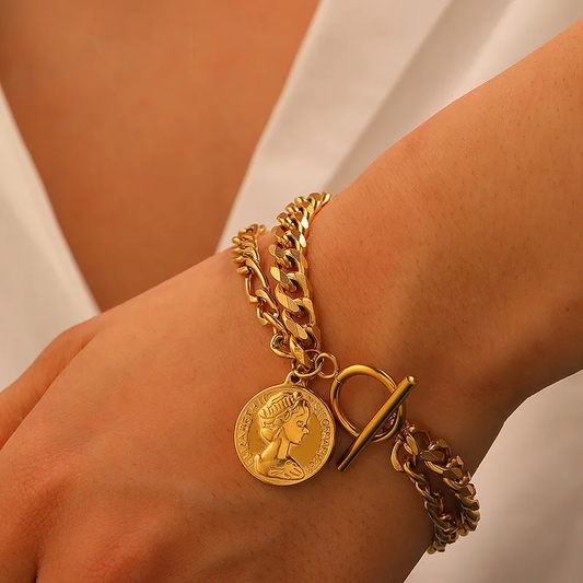 Βραχιόλι με λίρα ανοξείδωτο ατσάλι #LH1023