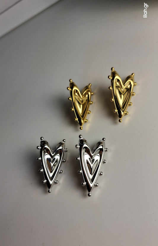 Σκουλαρίκια ανοξείδωτο ατσάλι καρδιές #104