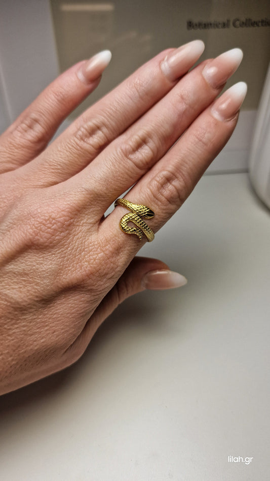 Δαχτυλίδι ανοξείδωτο ατσάλι φίδι #126