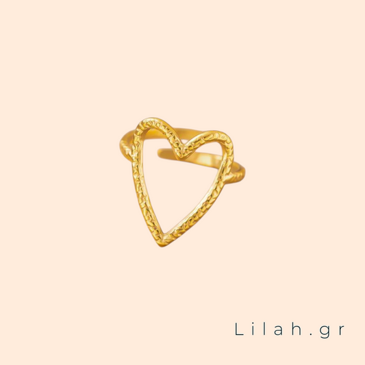 Δαχτυλίδι καρδιά ανοξείδωτο ατσάλι #LH1016