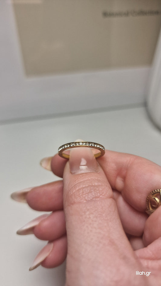 Βέρα ανοξείδωτο ατσάλι με στρας #133