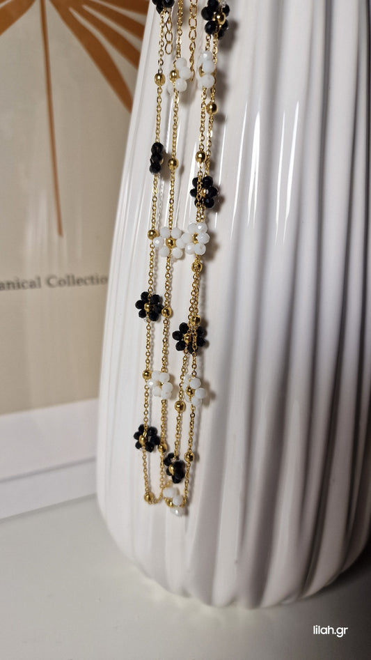 Κολιέ ανοξείδωτο ατσάλι με λουλούδια #111