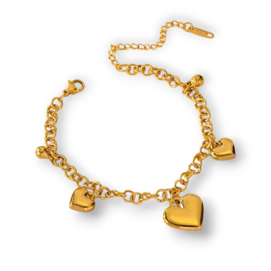 Βραχιόλι ανοξείδωτο ατσάλι με καρδιά ❤️ #LH1021