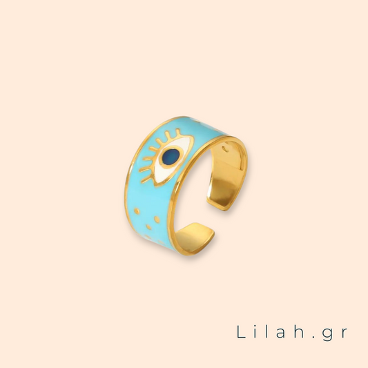 Δαχτυλίδι από ανοξείδωτο ατσάλι με ματάκι LH1040