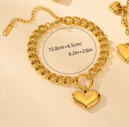Βραχιόλι ανοξείδωτο ατσάλι με καρδιά ❤️ #LH1022