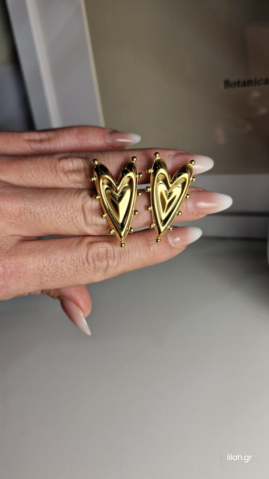 Σκουλαρίκια ανοξείδωτο ατσάλι καρδιές #102