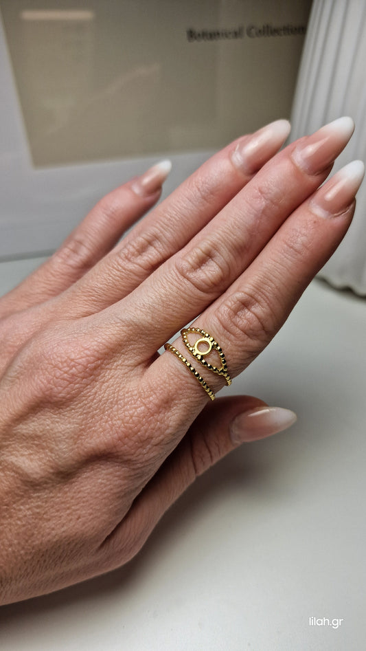 Δαχτυλίδι ανοξείδωτο ατσάλι ματάκι #119