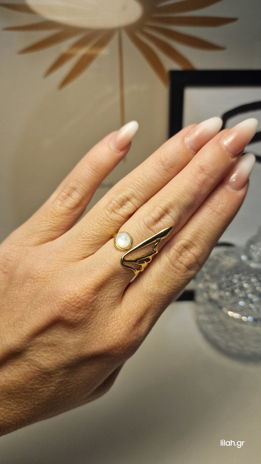 Δαχτυλίδι ανοξείδωτο ατσάλι πεταλούδα #161