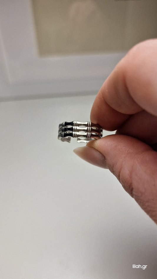 Δαχτυλίδι ανοξείδωτο ατσάλι τριπλό #125