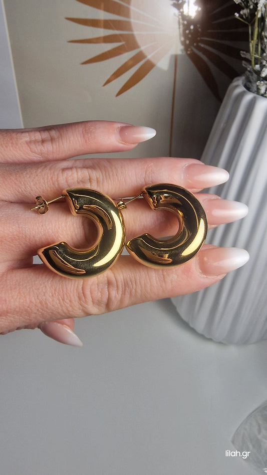 Σκουλαρίκια κρίκοι ανοξείδωτο ατσάλι σε 2 χρώματα