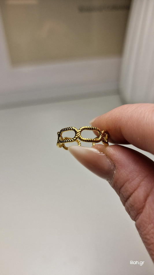 Δαχτυλίδι ανοξείδωτο ατσάλι αλυσίδα #118