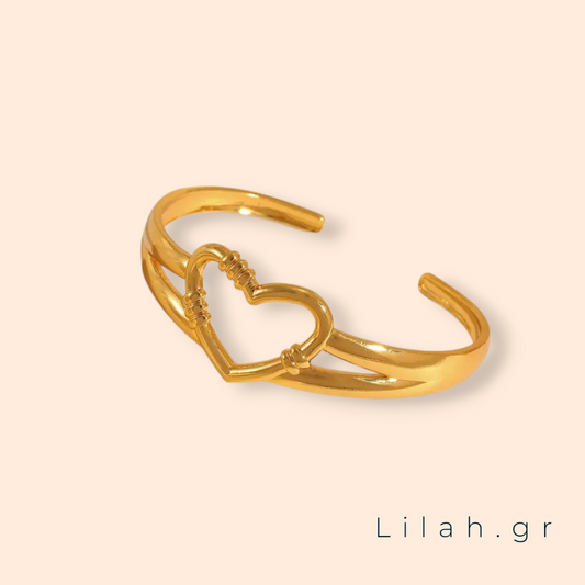 Βραχιόλι με καρδιά από ανοξείδωτο ατσάλι #LH1011