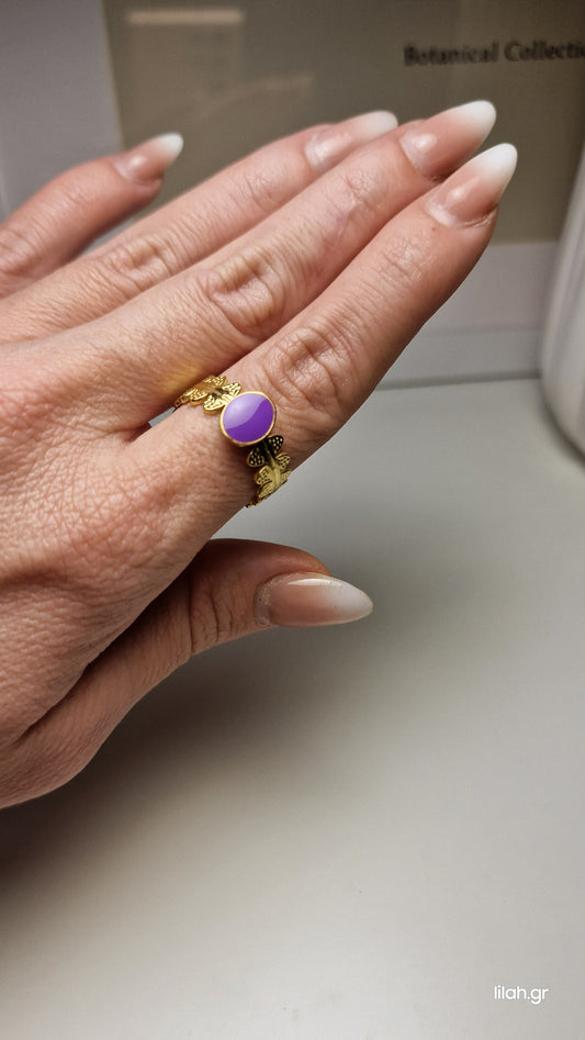 Δαχτυλίδι ανοξείδωτο ατσάλι με σμάλτο #131